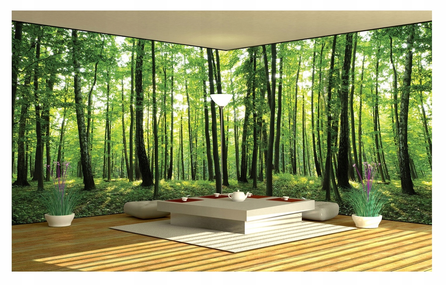 Rohová fototapeta Les stromy príroda 3D 624x219