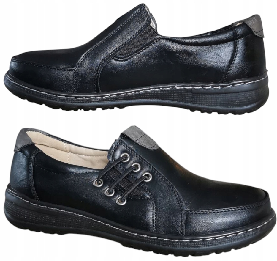 Dámské boty Černé polobotky pohodlné kůže vel 41