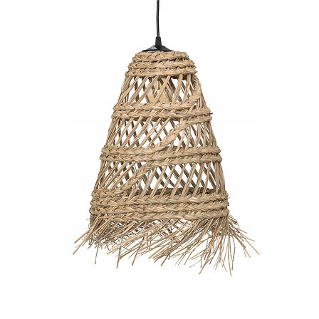 Závěsná Lampa Kovová Pletená Slaměná Lampa Stropní Svítidlo Boho