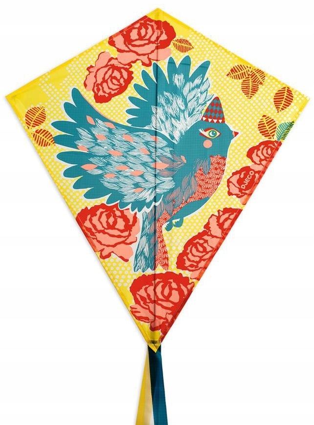 PTASZEK lekki duży latawiec z linką romb DJECO 5+