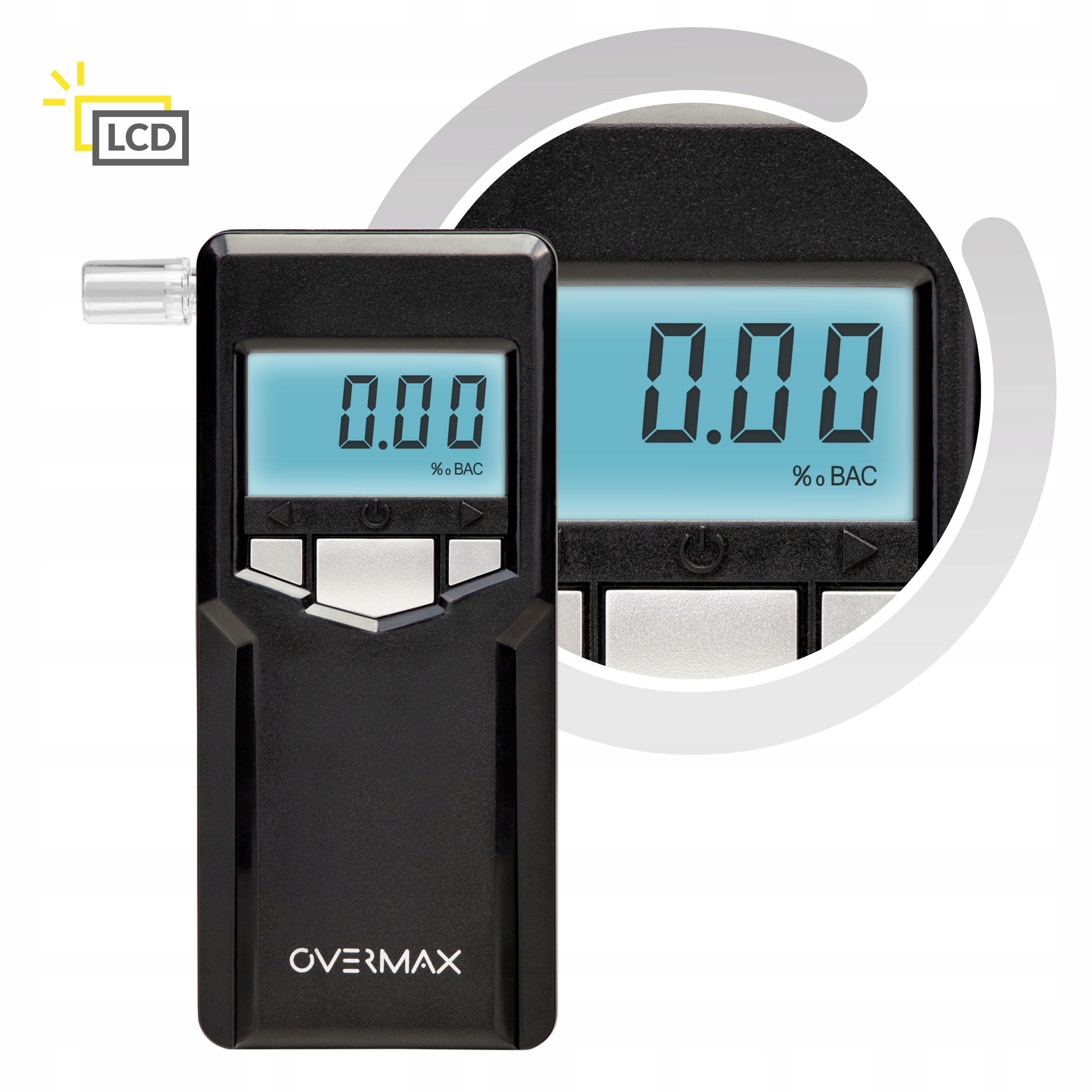 PROFESJONALNY ALKOMAT POLICYJNY OVERMAX AD-06 + KALIBRACJA + USTNIKI 10szt Rozdzielczość pomiaru 0.05‰