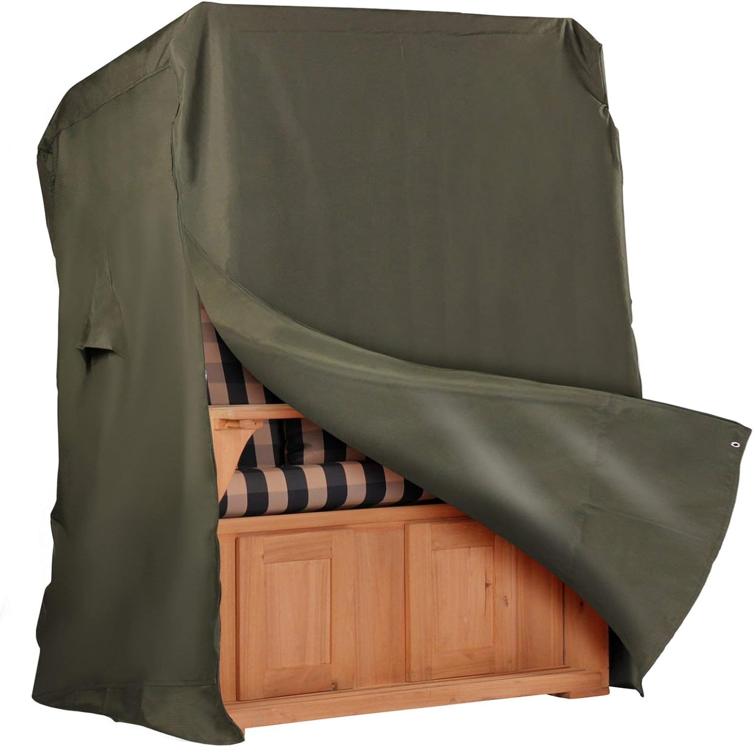 Poťah na plážové ležadlo 130 cm Hanse Oxford 600D zelený zimný