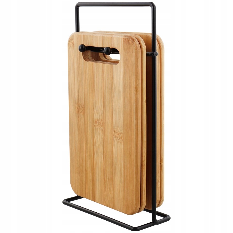 

Zestaw 4 Desek Na Stojaku Deska Bambusowa Loft