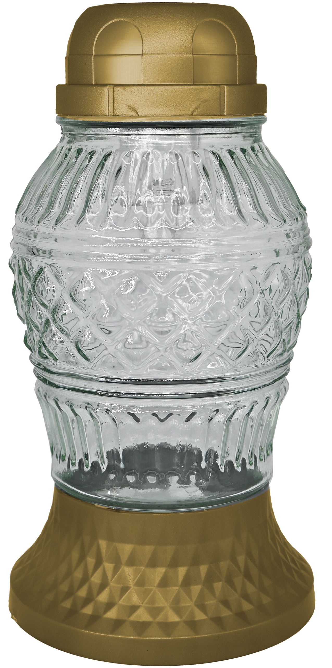 Wysoki Znicz Solarny LED 21 cm – ZNICZE EKO | Wodoodporny | ZŁOTY 503 ZŁ