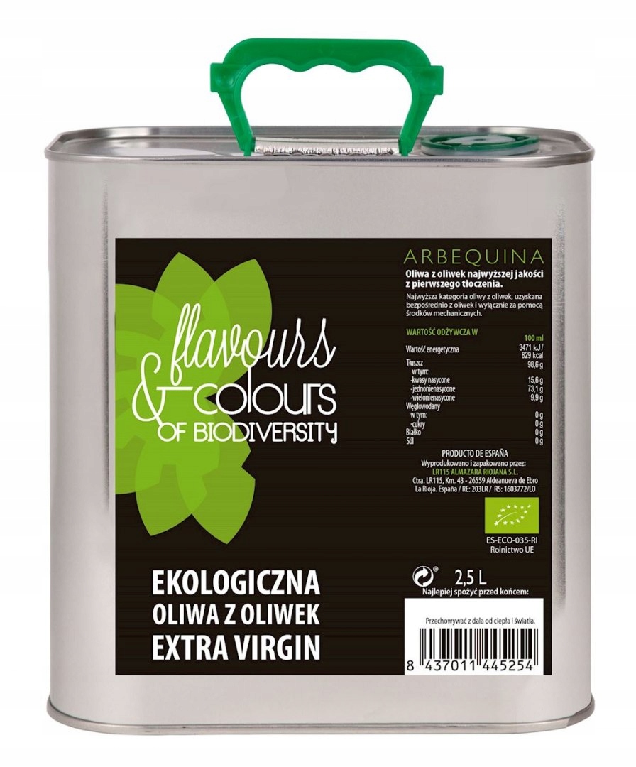 Příchutě a barvy Extra panenský olivový olej 2,5 l Bio