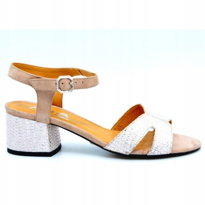 Béžové Sandály Třpytící Se Zirkony Elegantní 38