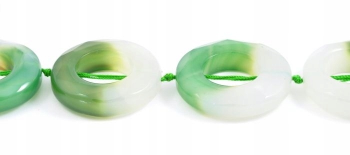 Achát fazetovaný bílo-zelený 50 mm Šňůrka