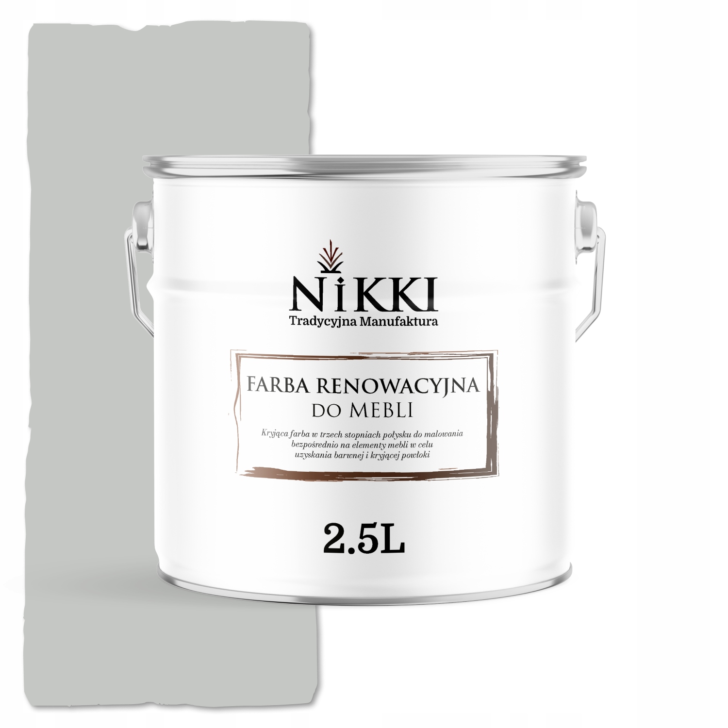 Farba na renováciu nábytku Mdf drevo Dekoratívna Odolná 2,5L Polomat Šedá svetlá