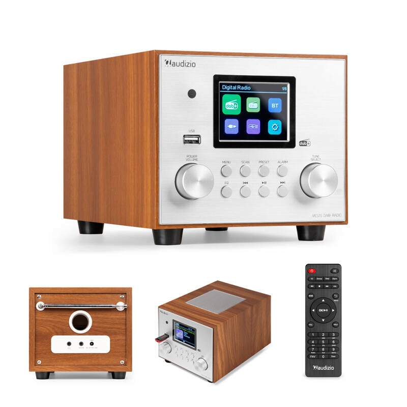 Radio Dab+ tuner Fm z subwooferem srebrne do biura salonu sypialni kuchni