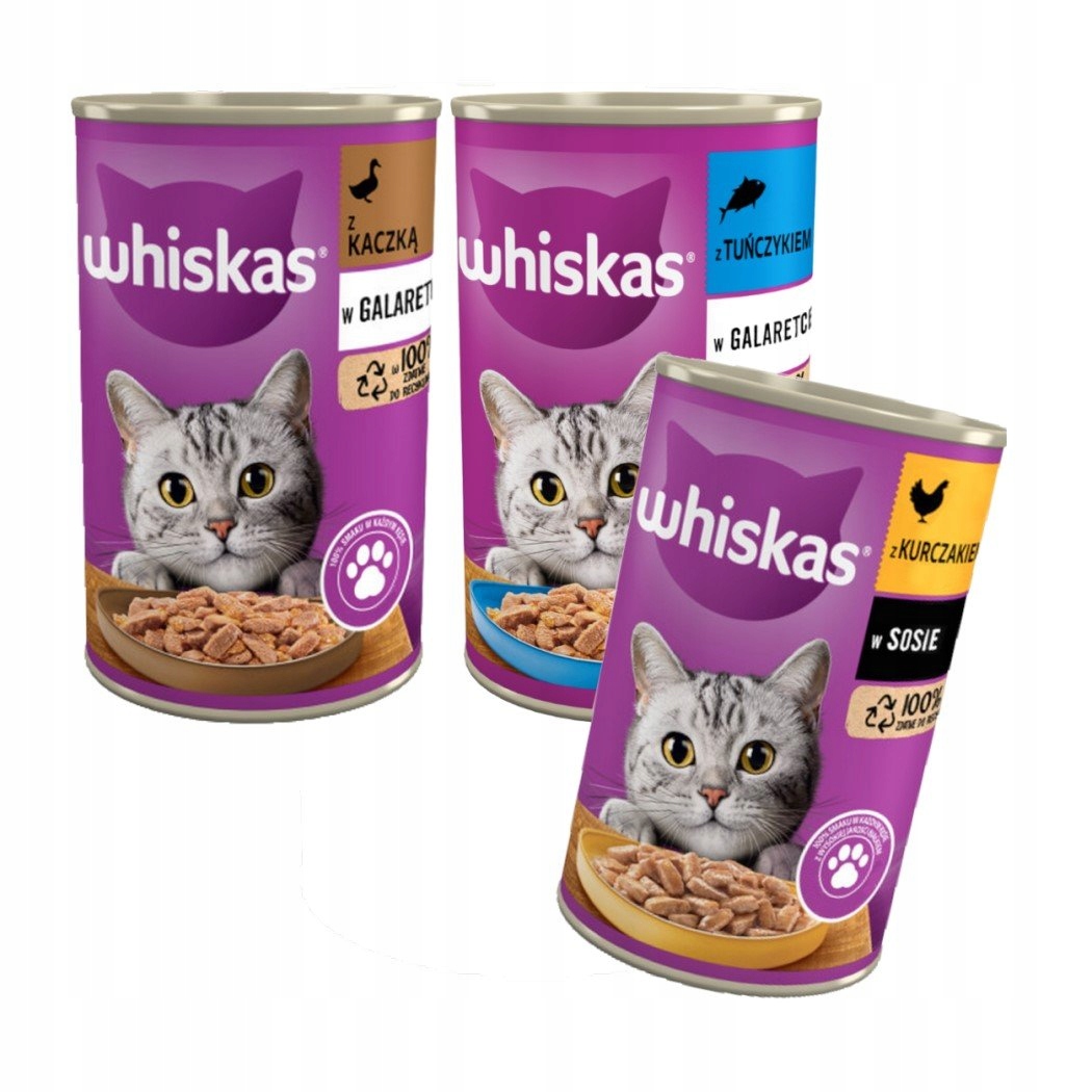Levně Whiskas Adult Vlhké Krmivo Pro Kočky 3 Příchutě 48x400g
