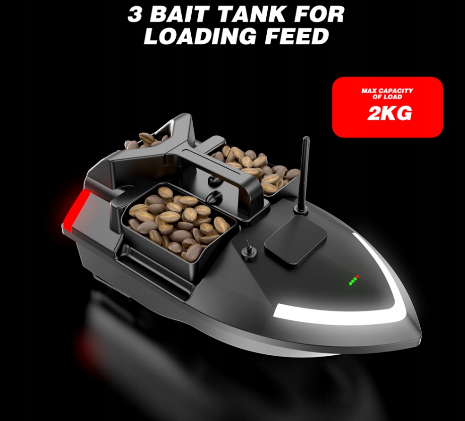 ŁÓDKA ZANĘTOWA WĘDKARSKA FLYTEC 3 GPS AUTO POWRÓT 2X AKUMULATOR 12000MAH Długość 490 mm