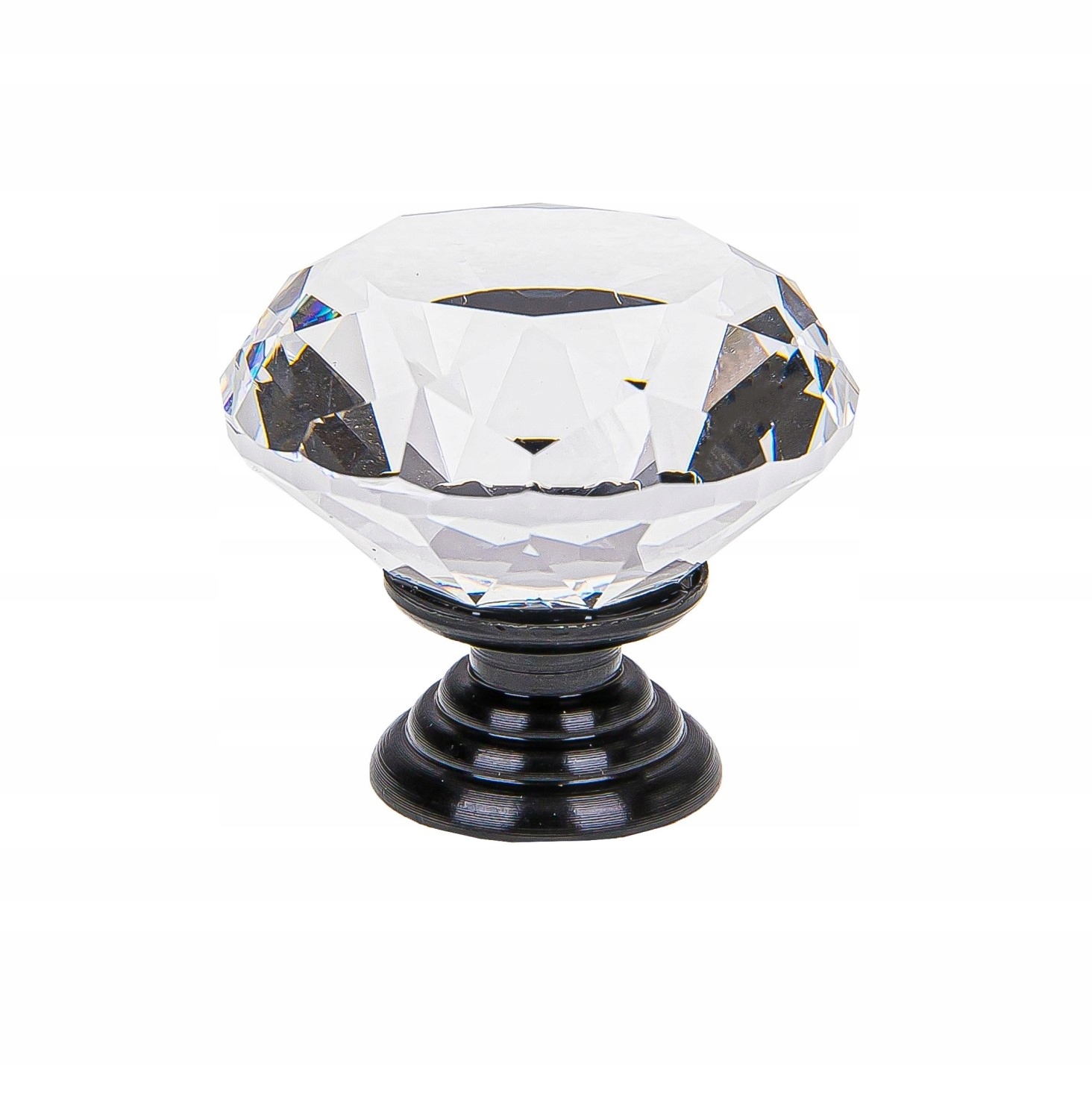 

Gałka Meblowa Kryształowa brylant czarna baza 30mm