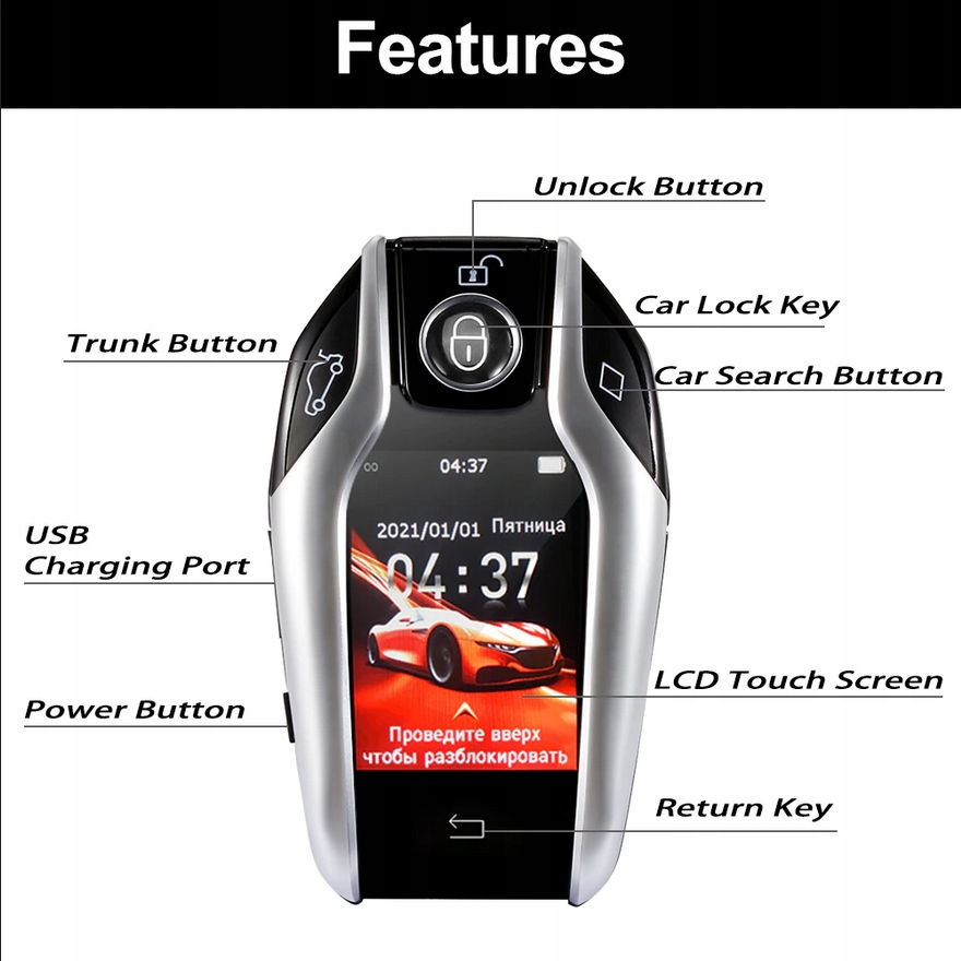 Kluczyk LCD uniwersalny dla BMW Benz VW AUDI ITP Typ samochodu 4x4/SUV Samochody osobowe