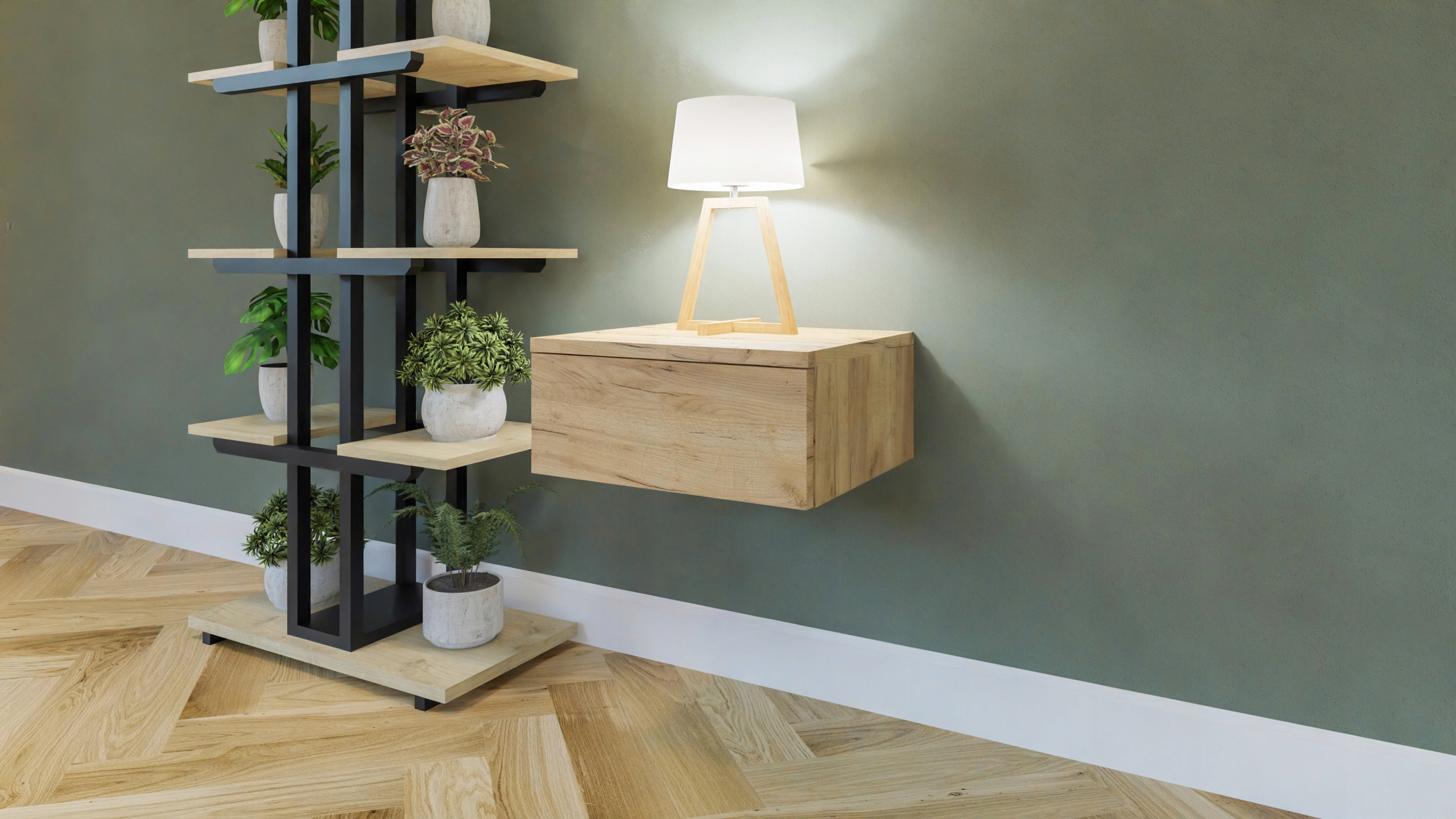 Szafka nocna wisząca, click-on, szerokość 40 cm Marka inna