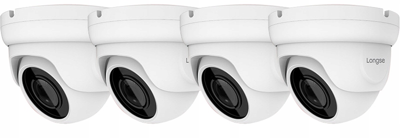 MONITORING IP POE 4 KAMERY FullHD 1080P ZEWNĘTRZNE Marka Longse