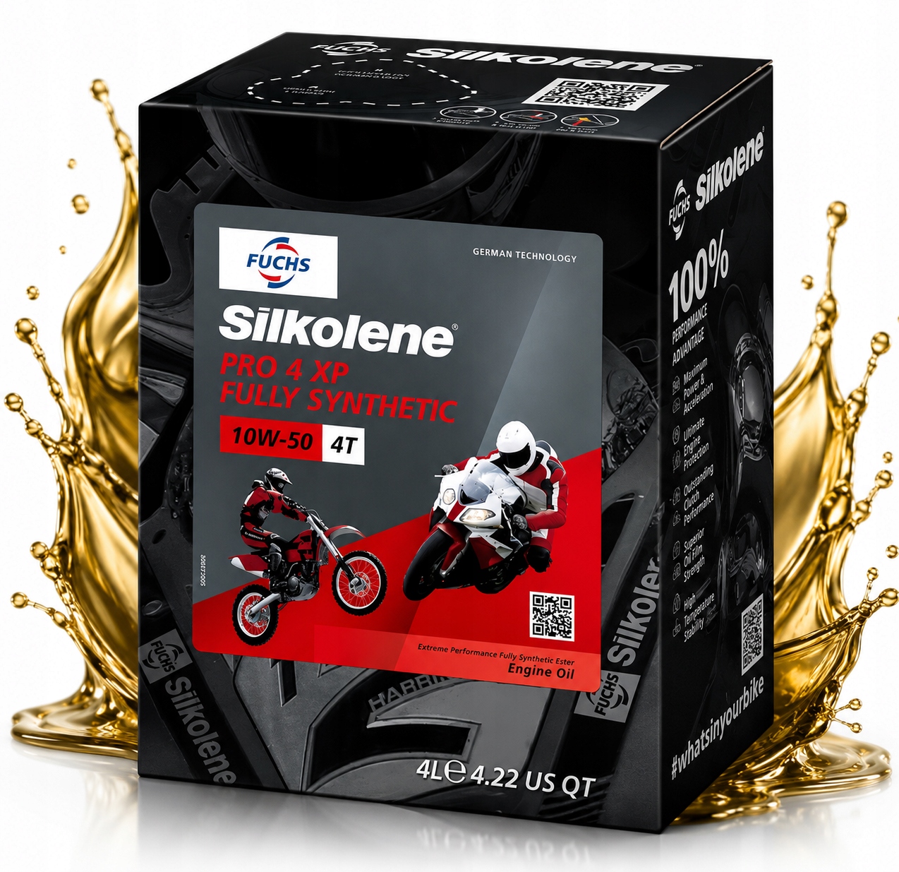 Fuchs Silkolene Pro 4 10V50 4L Športový Motocyklový Olej 4T