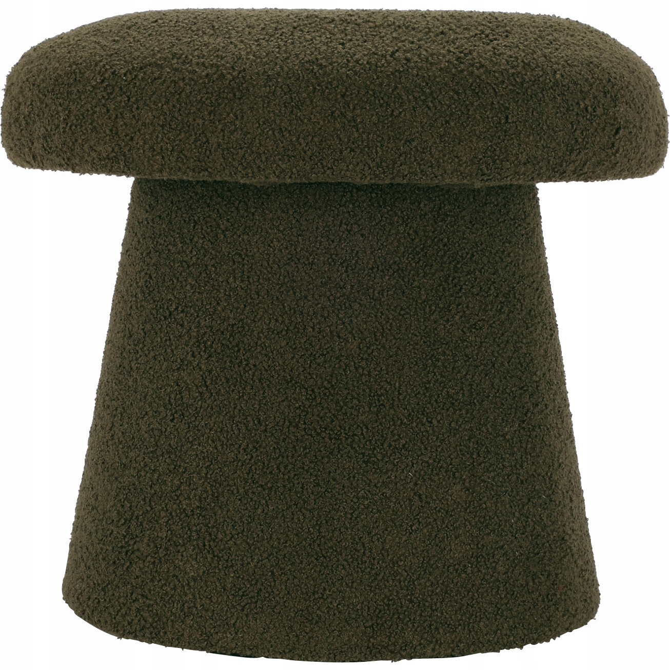 Okrúhla Čalúnená Taburetka Zelená Boucle Hubka Do Obývačky 43 X 38 CM Teddy