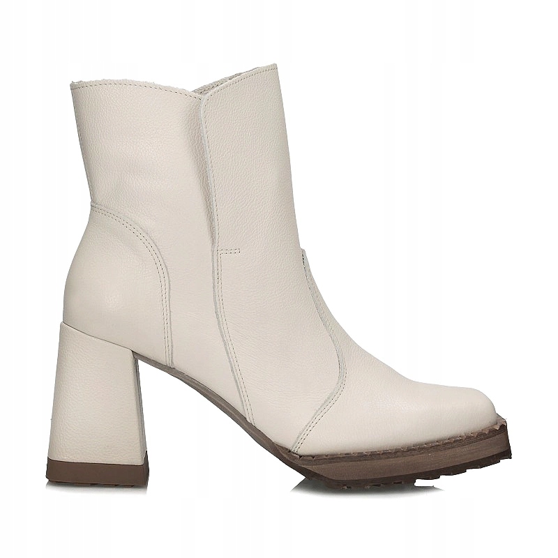 Módní béžové kotníkové boty na podpatku Exquisite 1466 Béžové.hrách