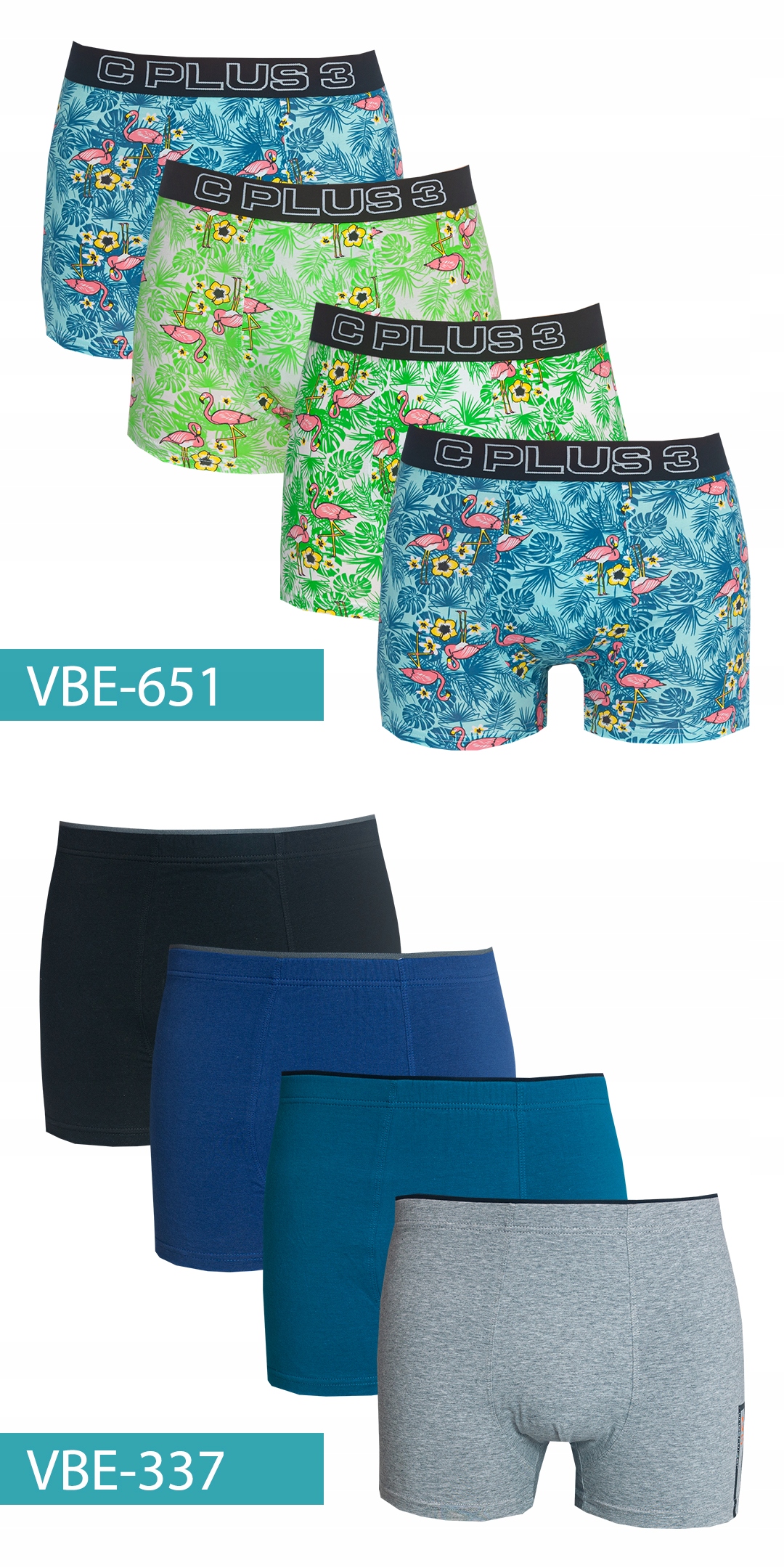 4x Bokserki MĘSKIE C+3 Bawełna NOWE WZORY 2XL XXL Marka C+3