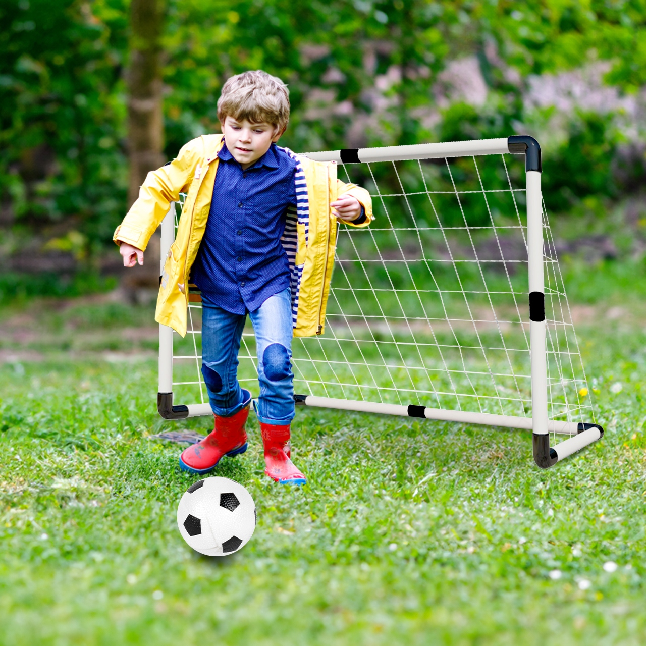 ZWEI KLEINE TORE 2IN1 GROßES TRAGBARES TRAININGS-FUSSBALLTOR FÜR KINDER Kinderalter: 3 Jahre +