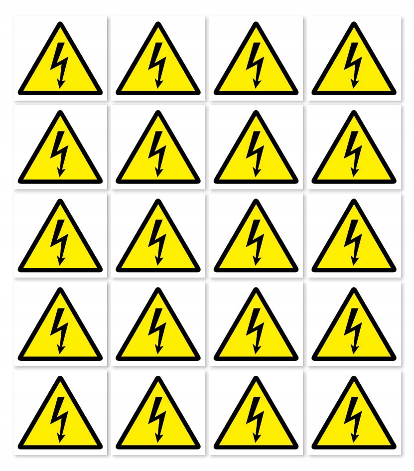 

Naklejki Uwaga Napięcie elektryczne 5x4,5cm 20szt