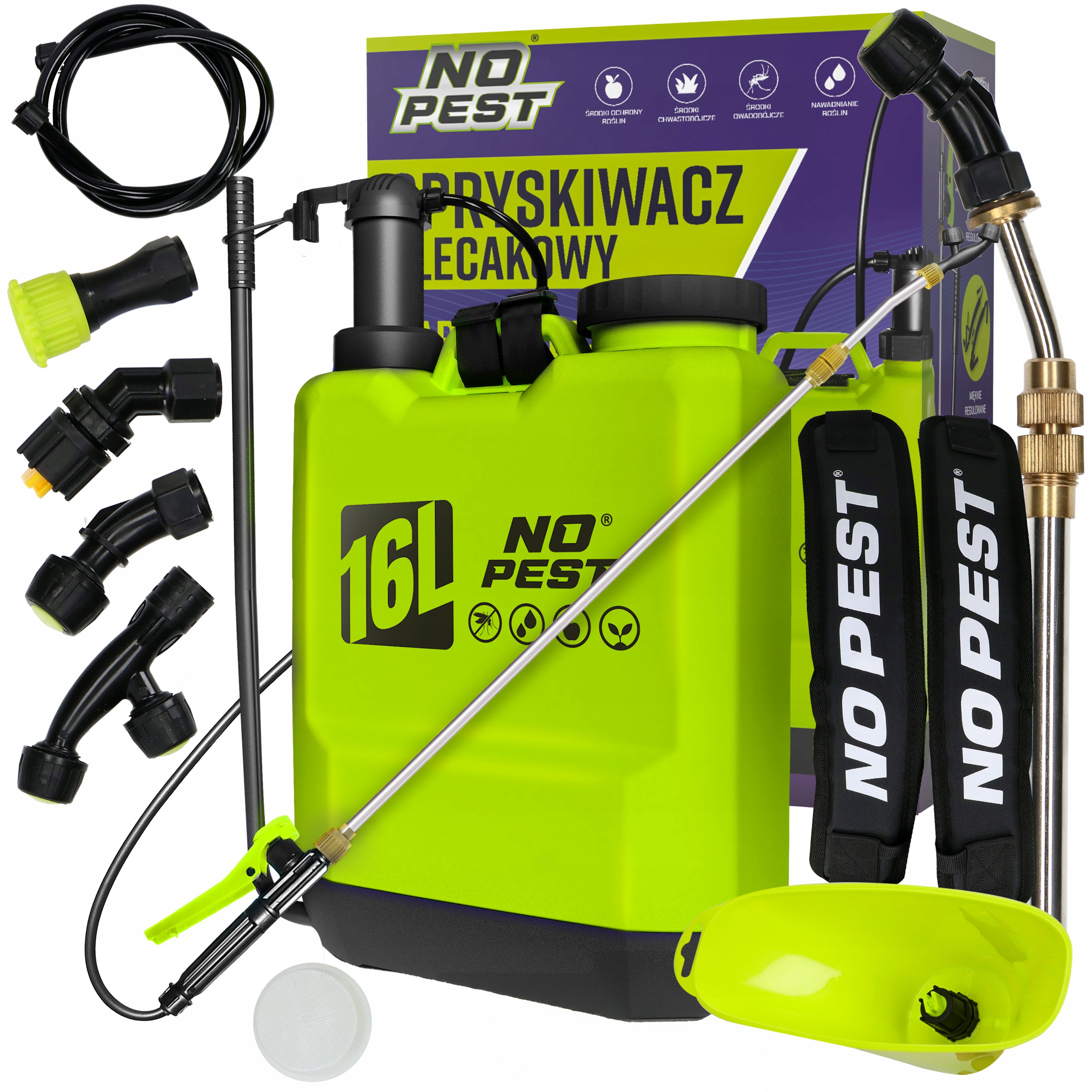 Opryskiwacz Ciśnieniowy Plecakowy Ogrodowy Gardenblast No Pest Duży 16L