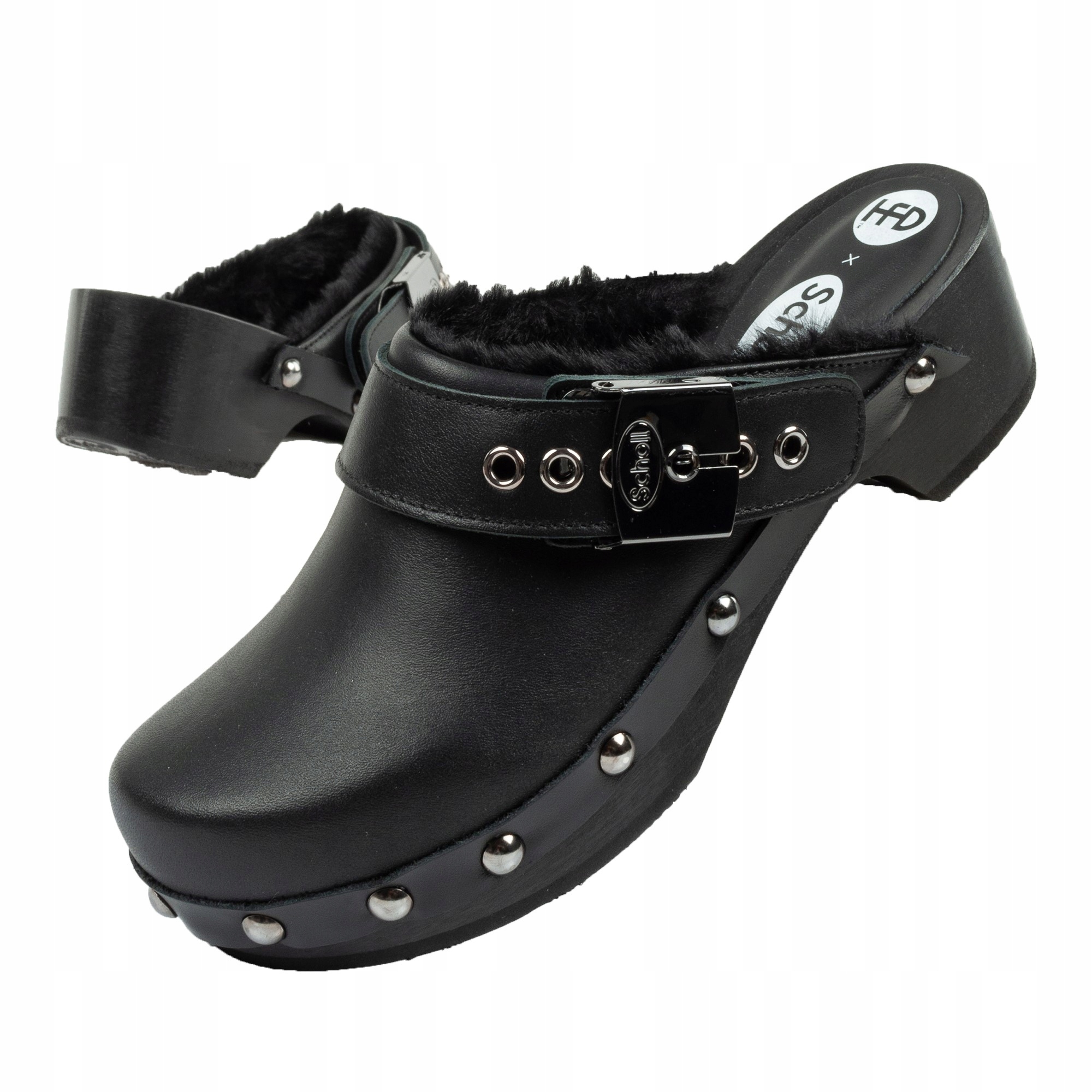 Boty nazouváky dřevěné Scholl Iconic [F307031004] kožené chodítka