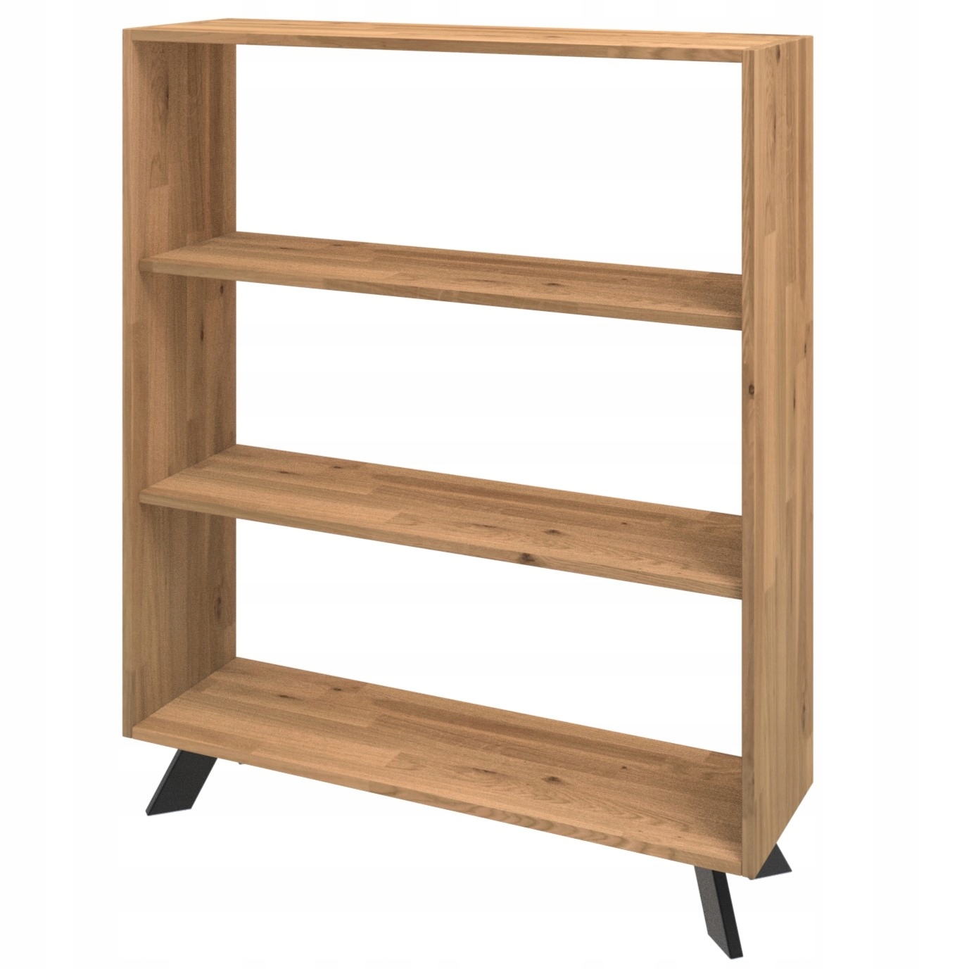 Dubový regál na knihy Loft industrial 121x90x30