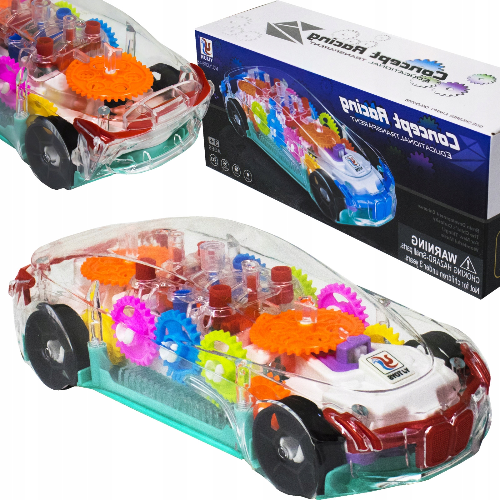 Autko jeżdżące kolorowe grające i świecące zabawka Model Car