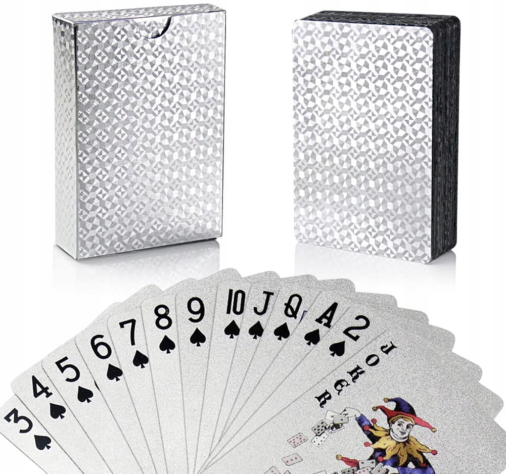 

Oryginalne Srebrne Karty Do Gry 100% Plastik Poker