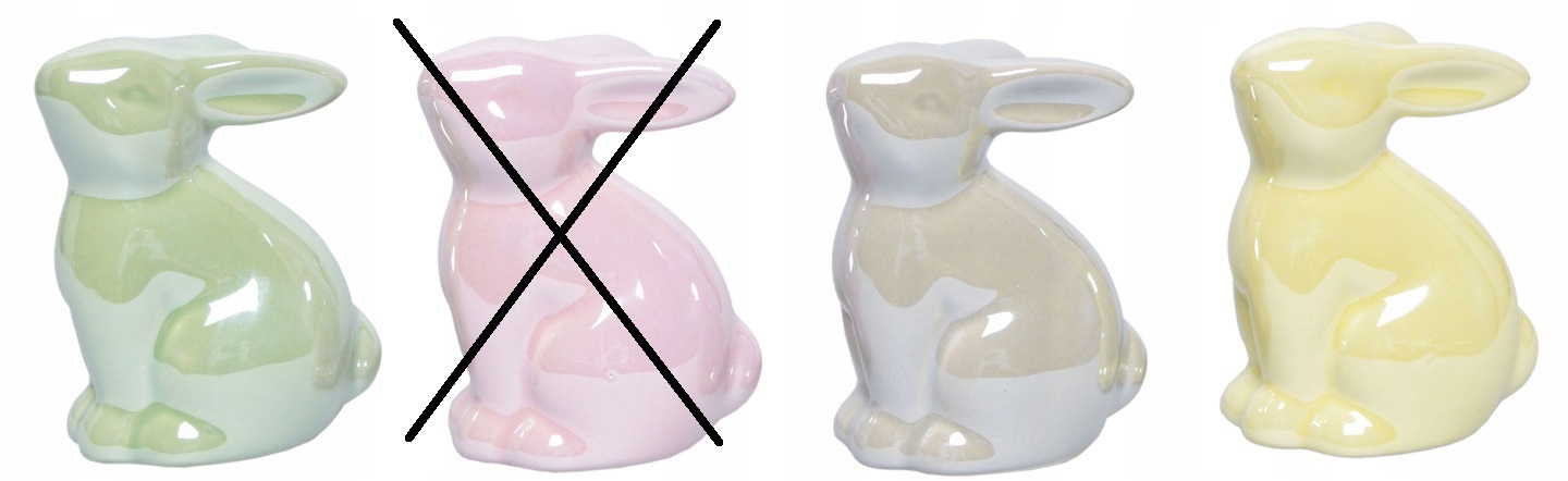 Zając Zajączek Pastelowy Kolory H6,5 cm.