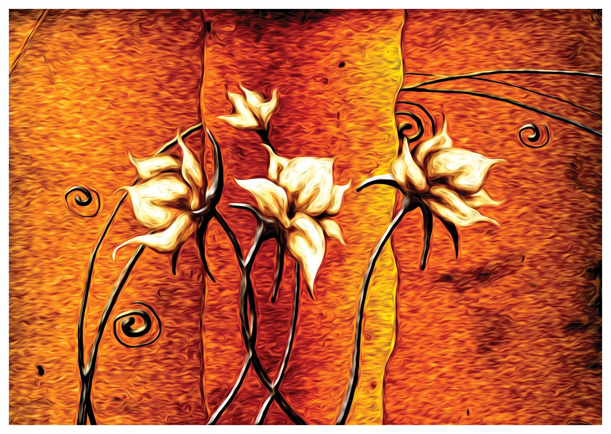 Vliesová fototapeta Květiny na teplém pozadí Abstrakt 368x254 lepidlo