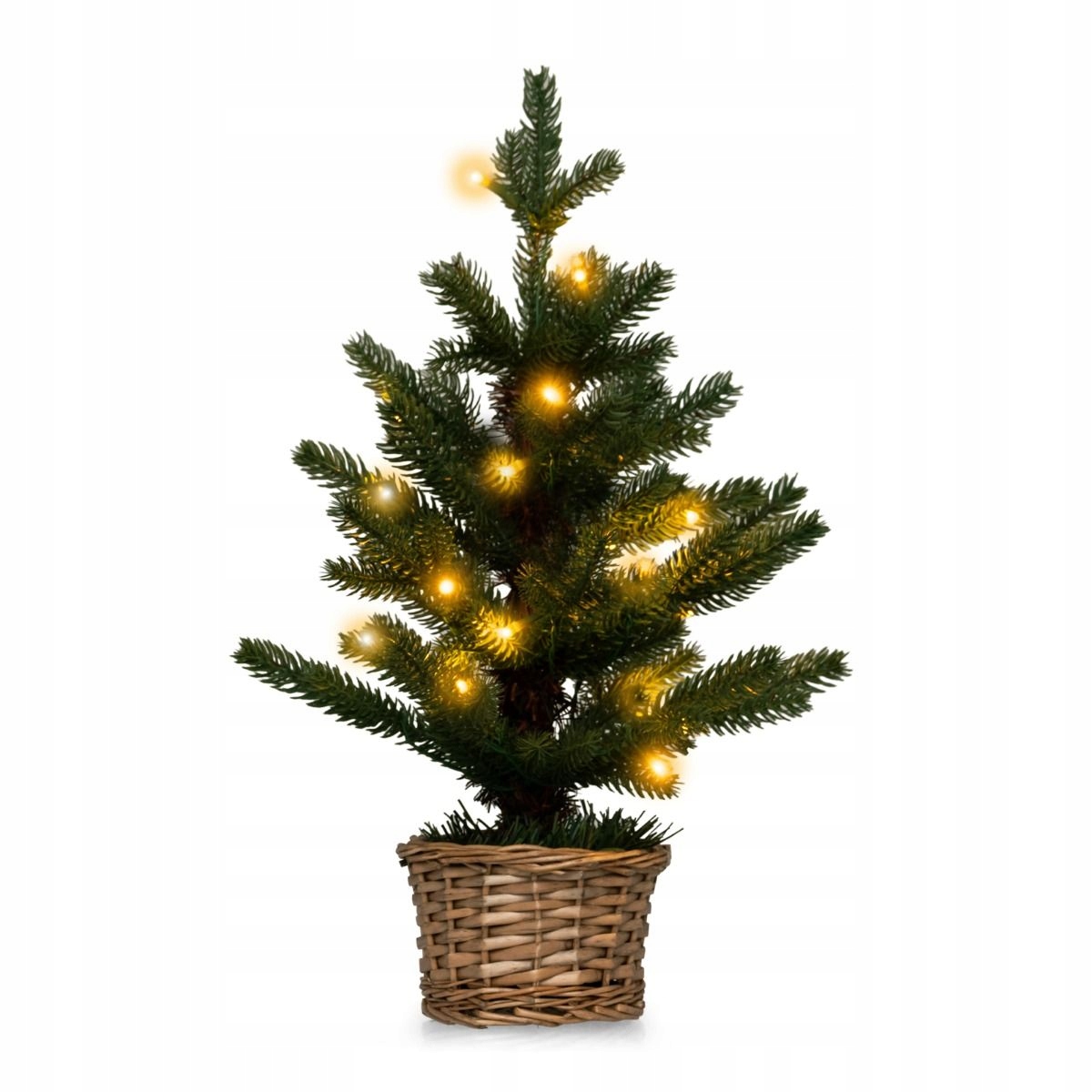 Umelý Vianočný Stromček Malý V Kvetináči Led Svetlá Do Domácnosti Dekoračné 53 CM