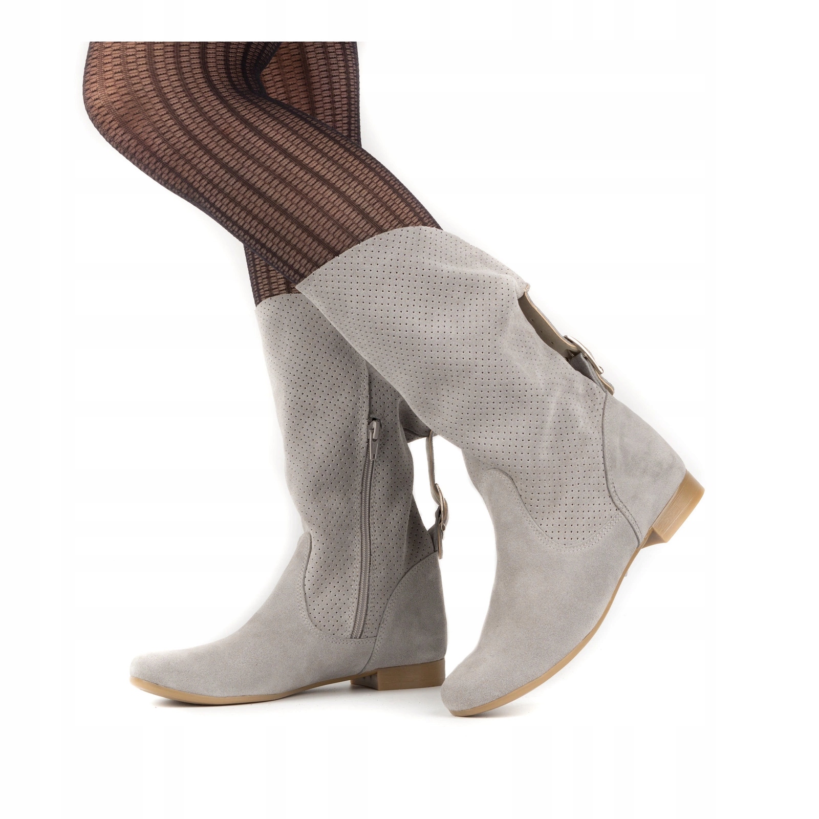 Dámské kotníkové boty na jaro Elena šedé, šedé, plochý podpatek, velikost 40