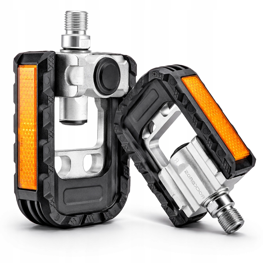 Pedały Rowerowe Składane Platformowe 9/16" Antypoślizgowe Z Odblaskami