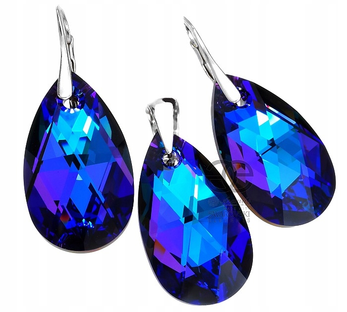 Komplet Řetízek Velké krystaly Helio 28MM Stříbro