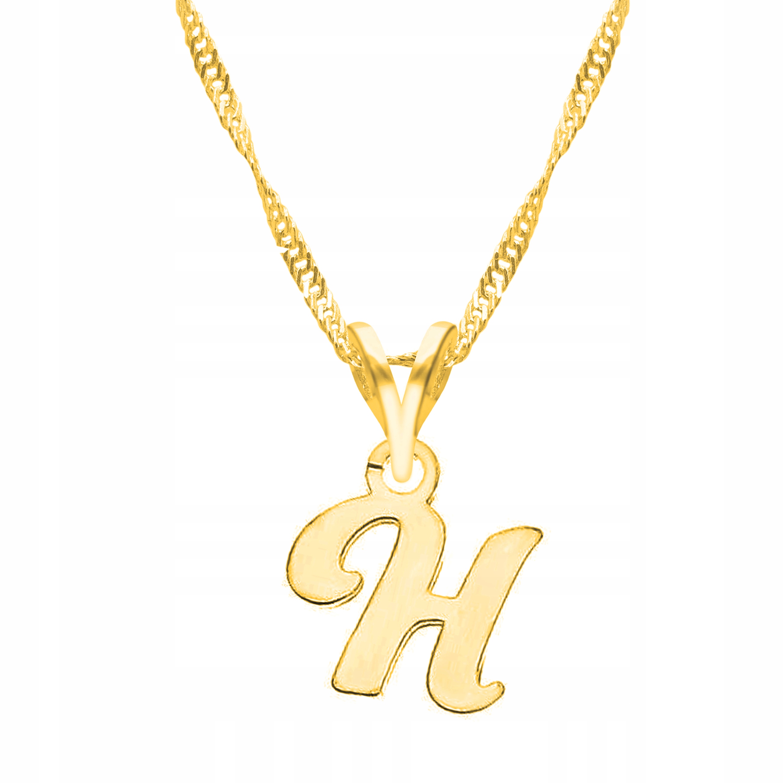 Řetízek zlatý náhrdelník 925 Písmeno H