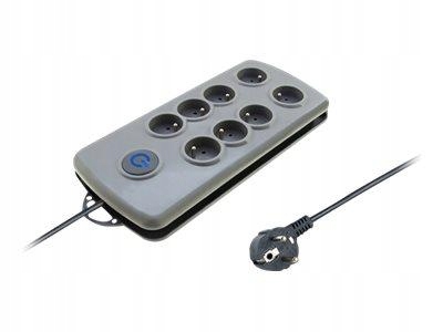 Qoltec 50162 Qoltec Listwa antyprzepięciowa Quick Switch 8 gniazd szary