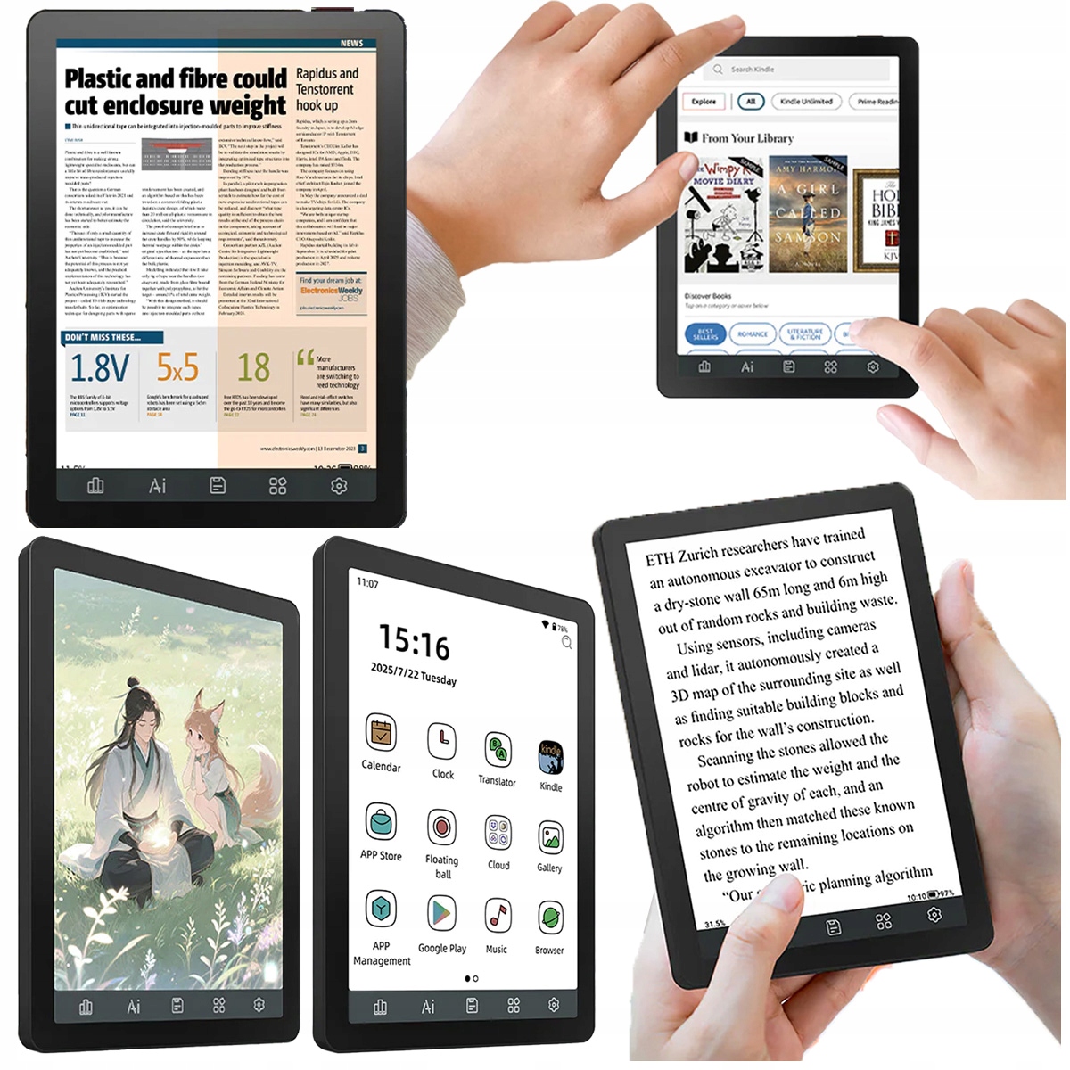 Bigme B6 Čítačka e-knih poznámkový blok 4/64 Gb 6“ E-ink farba podsvietená dotyková