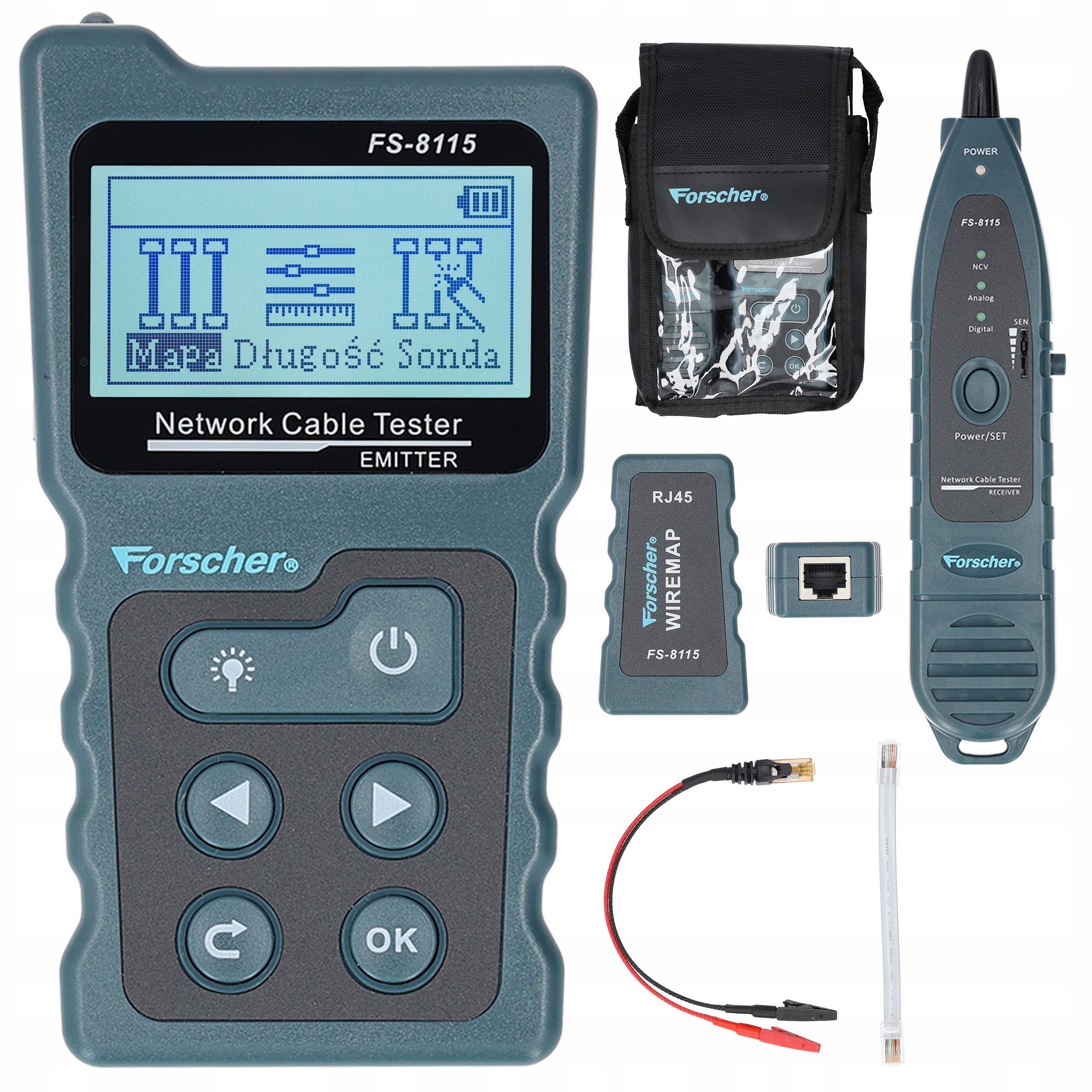 Forscher FS8115 Tester Sieci Lan PoE Szukacz Par