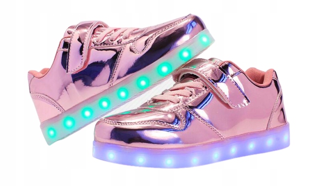 

Buty Led Z Podświetleniem Świecące Na Rzep Różowe