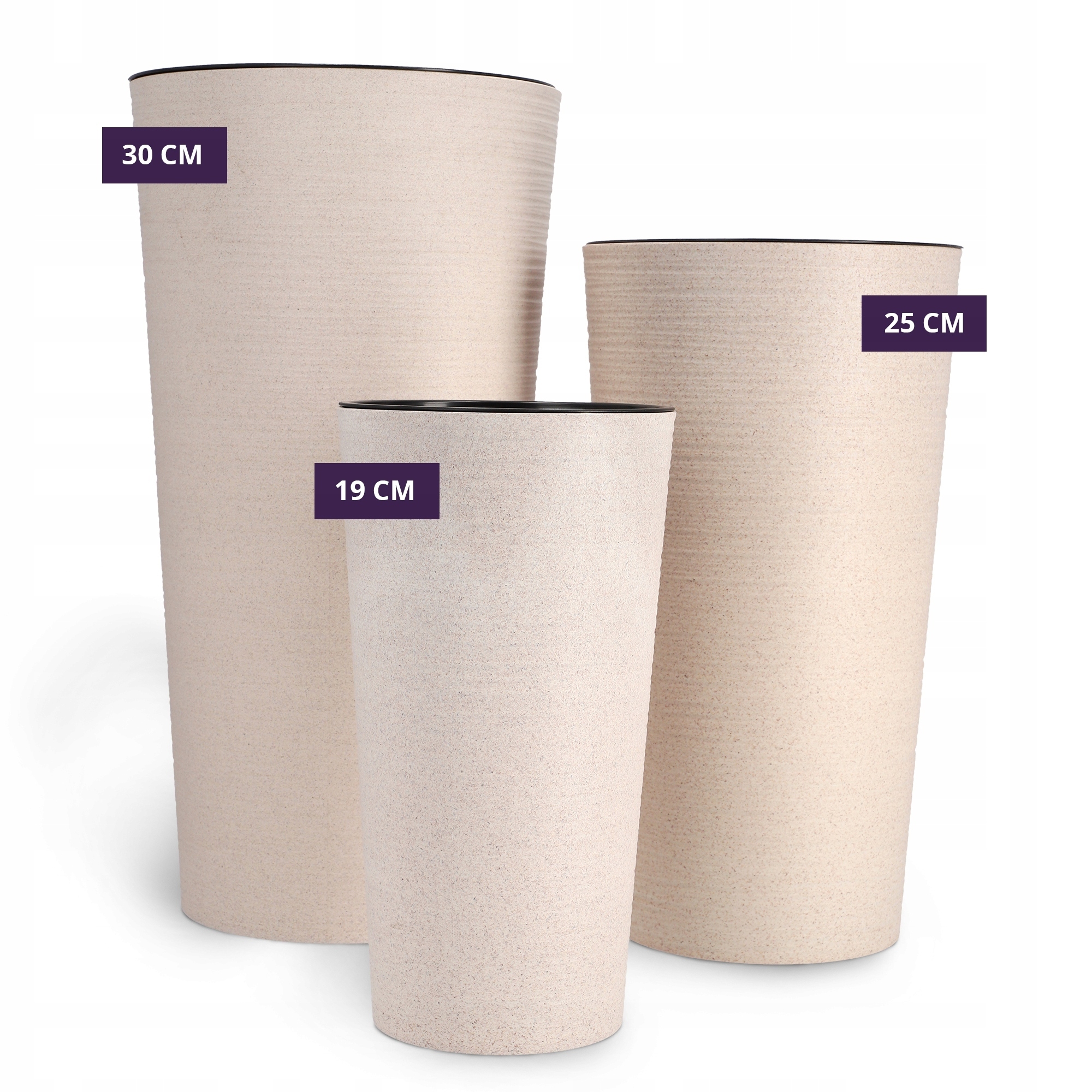 VIRÁGTARTÓ 37 cm MAGAS, NAPPALI BETÉTTEL BÉZS Hosszúság 19 cm