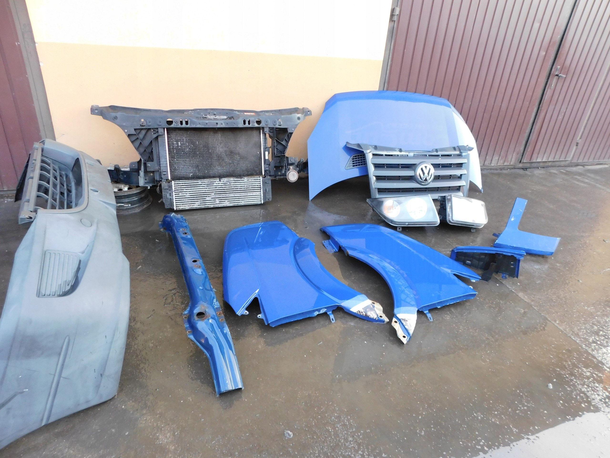 VW Crafter front complete bonnet radiator bumper lights fenders blue