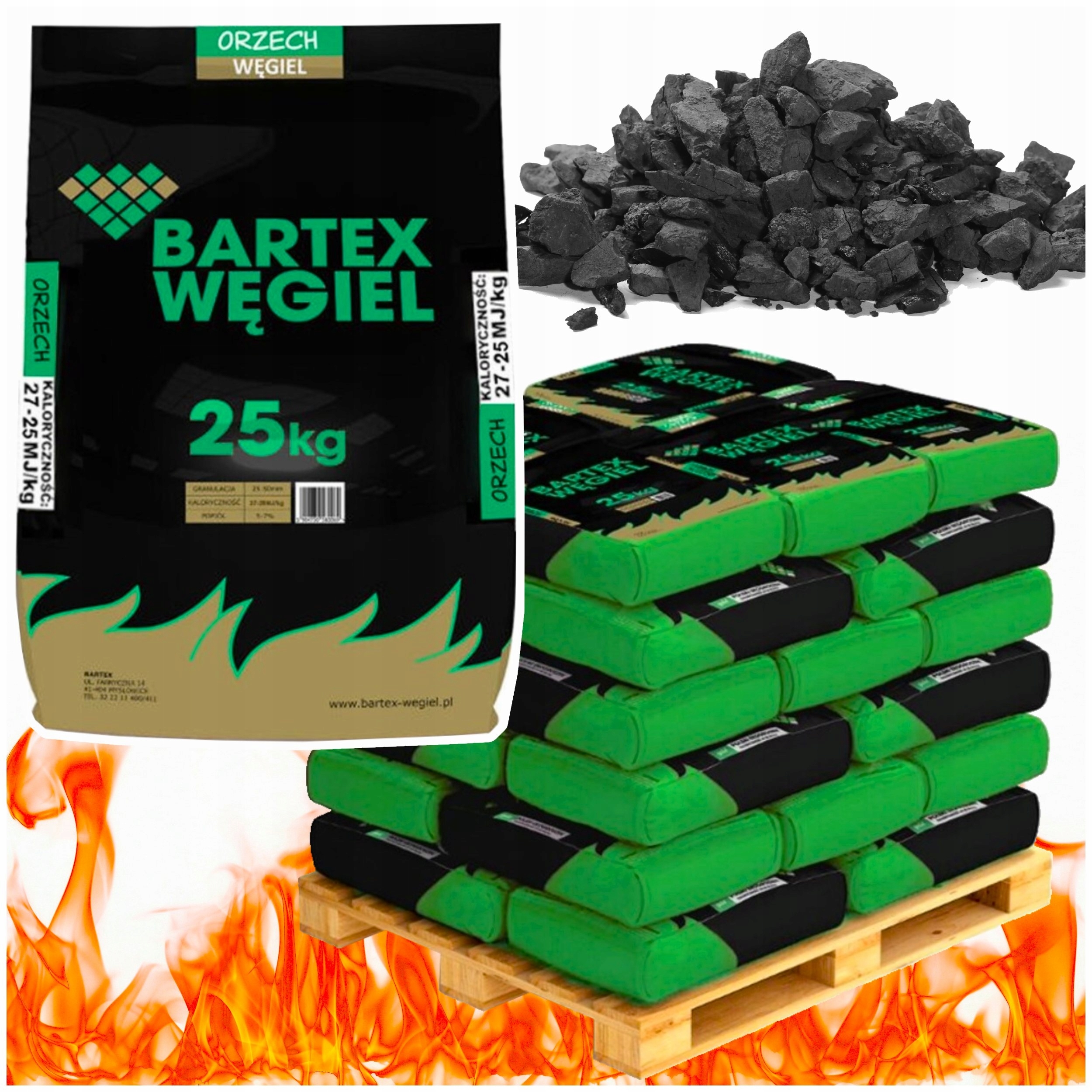 WĘGIEL ORZECH BARTEX PREMIUM 24-25MJ - worek 25 KG Kod producenta ORZECH BARTEX 25 kg PREMIUM 24-25MJ