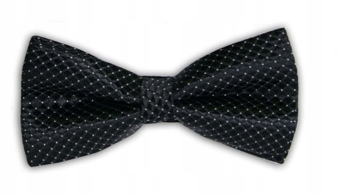 

020 Mucha muszka męska elegancka Czarna Kratka
