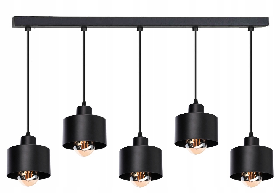 Závěsná stropní lampa Loft 5 Černá Led stropní lampa nad stůl