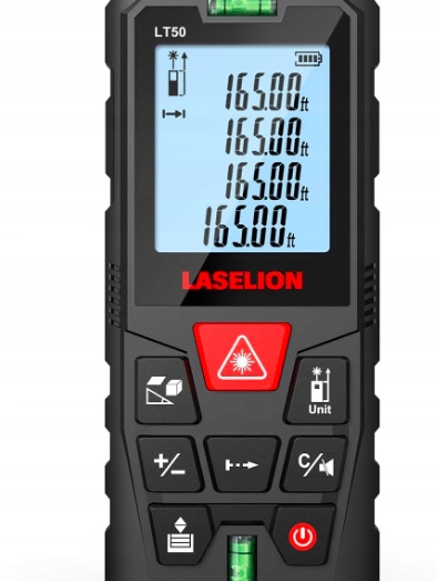 Laserový dálkoměr měřič vzdálenosti 50m digitální LCD vodováha
