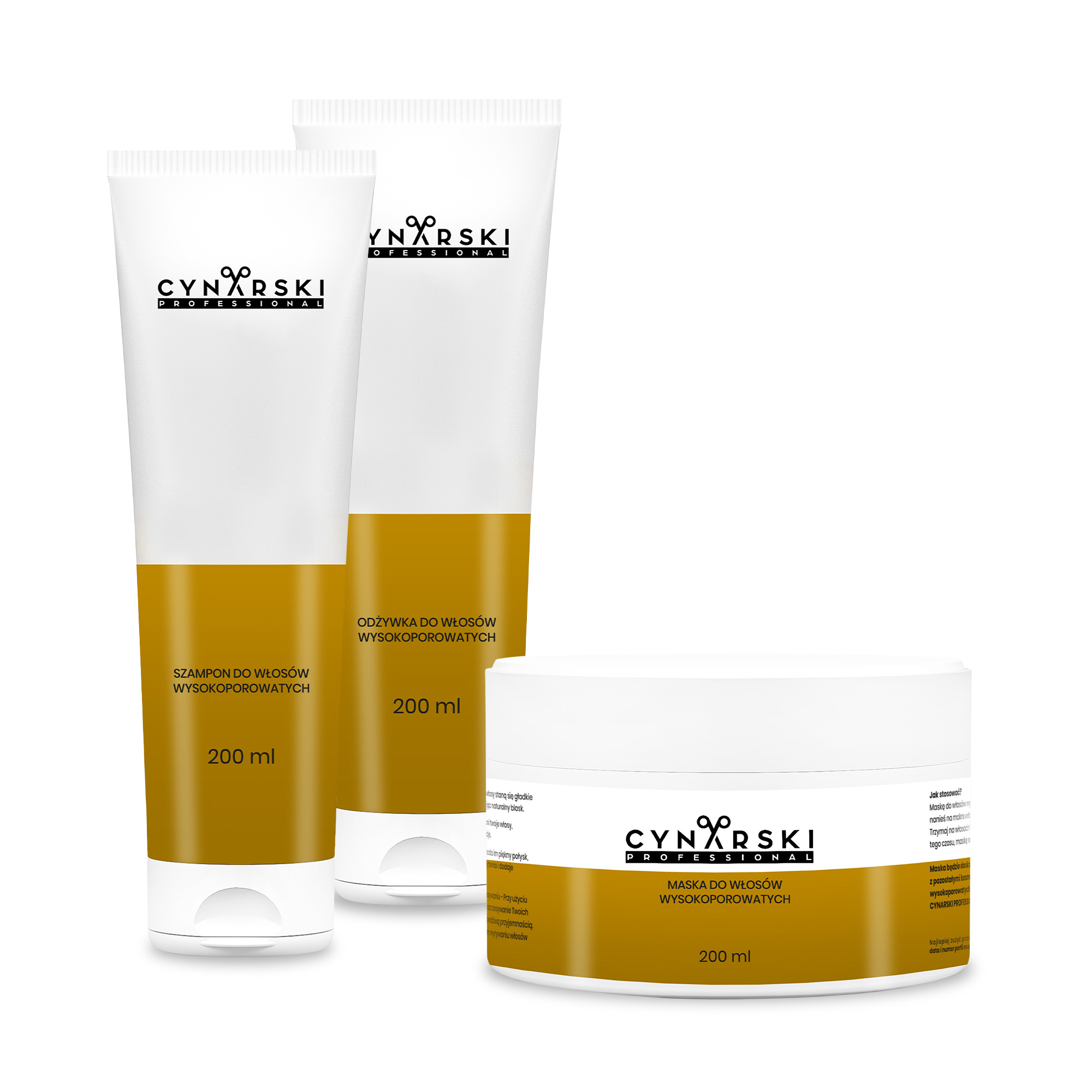 Cynarski zestaw kosmetyków do włosów wysokoporowatych