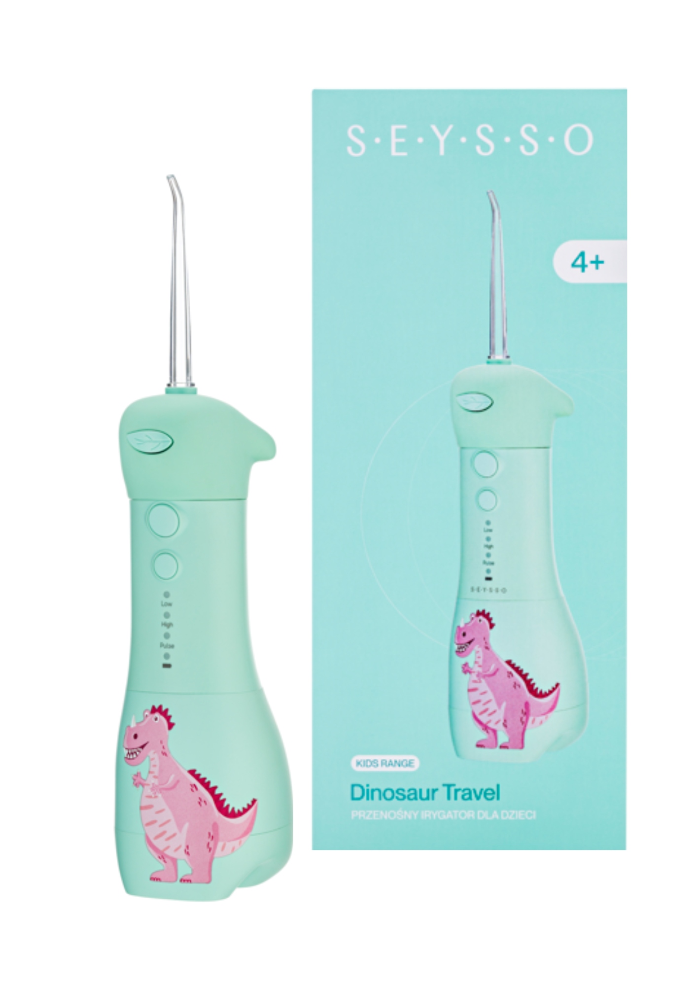 Irygator dla dzieci Seysso Kids Dinosaur bezprzewodowy do zębów