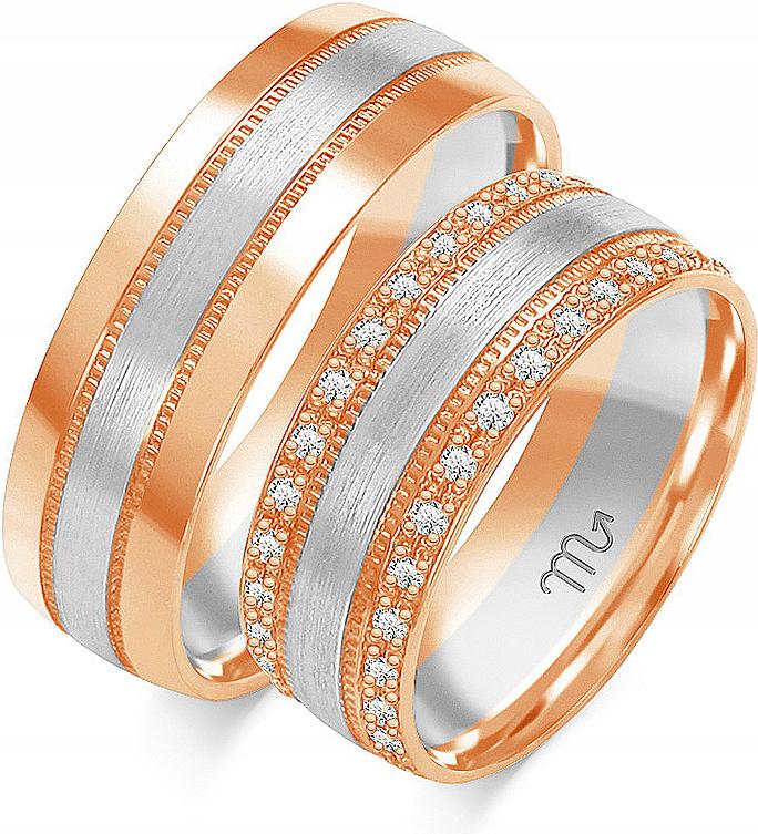 Zlaté snubní prsteny s svatební 585, rok 20 21 22, exkluzivní kolekce svatba